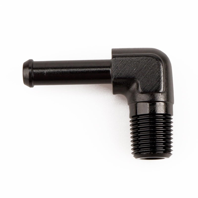 AC PERFORMANCE 1/4" NPT Male to 3/8" Hose Barb Fitting Adapter 90 Degree Aluminum Black Fit for 6AN Push on Hose - Image 2